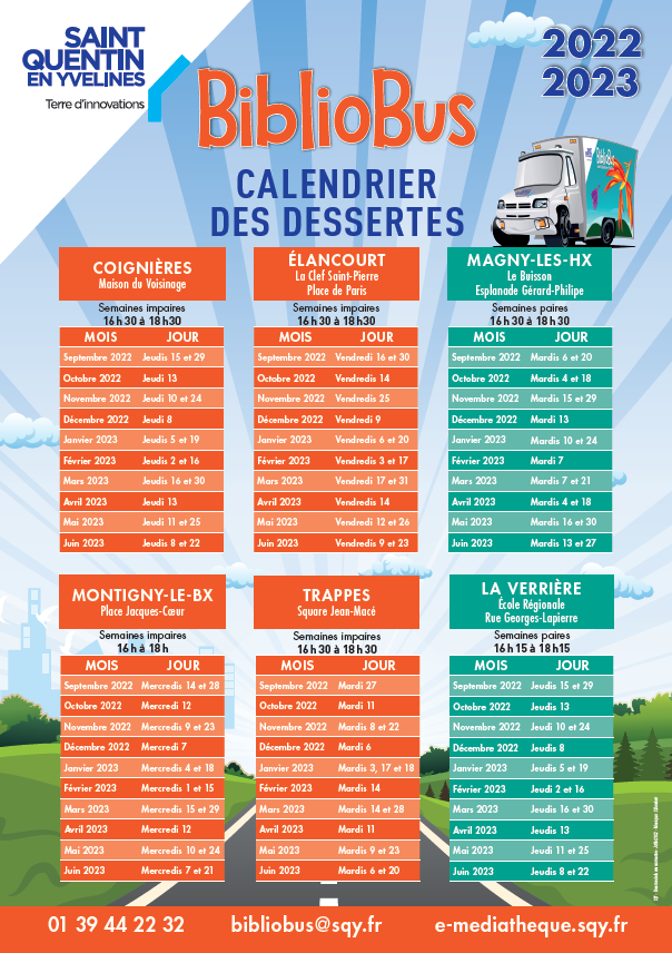 Affiche calendrier tournées bus